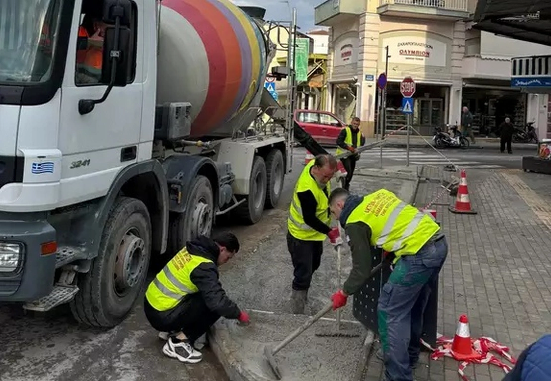 Σημαντικές παρεμβάσεις στις αστικές υποδομές Τυρνάβου και Αμπελώνα (ΦΩΤΟ)