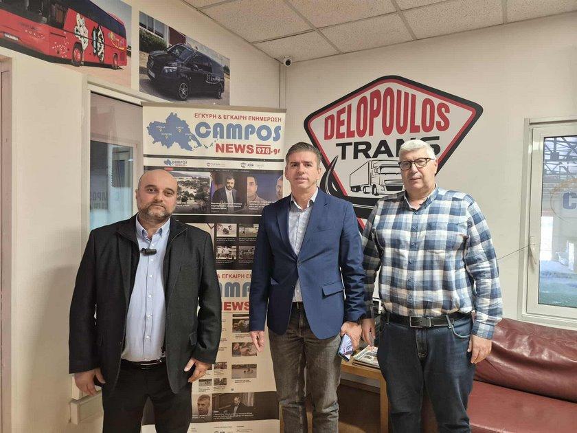 Ο Θανάσης Παιδής στις εγκαταστάσεις του Campos 97.8: Πότε θα ολοκληρωθούν οι αποζημιώσεις 
